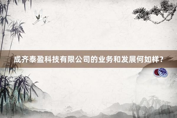 成齐泰盈科技有限公司的业务和发展何如样？