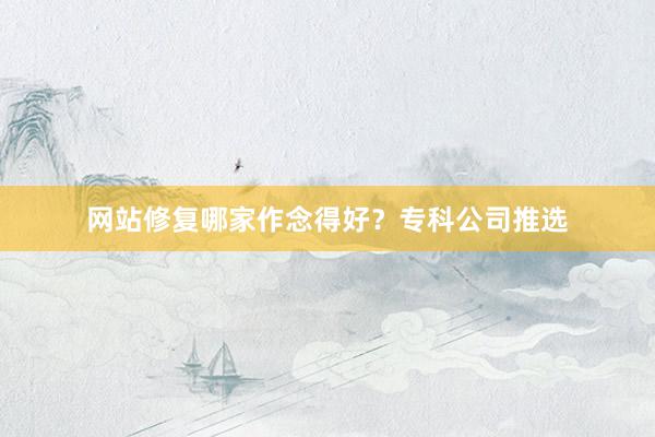 网站修复哪家作念得好？专科公司推选