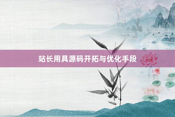 站长用具源码开拓与优化手段